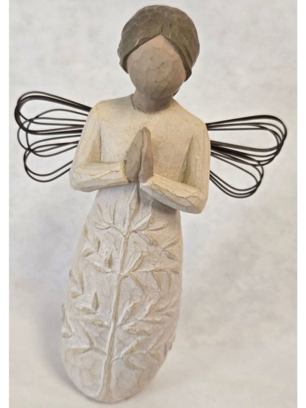 Willow Tree Figure A Tree A Prayer Praying Woman Wings Vintage Wood Look 2005